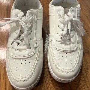 Wild Diva White Sneakers with Perforated Design